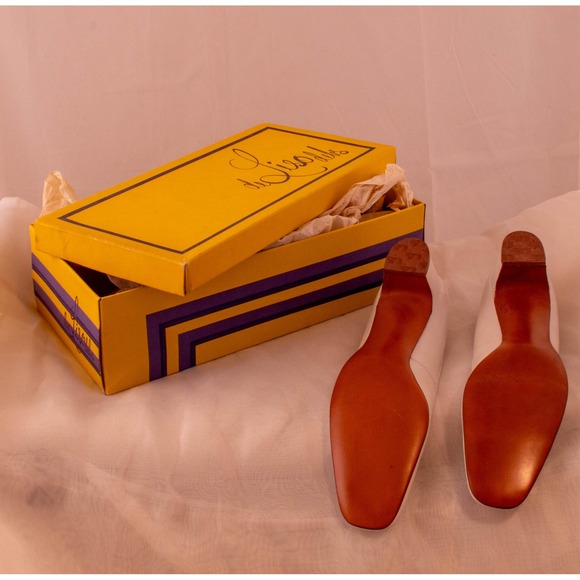 NMIB! 1950s De Liso Debs Heels Size 7.5 AAAA ~ Vintage Bridal Pumps/Wedding shoe - Picture 5 of 8